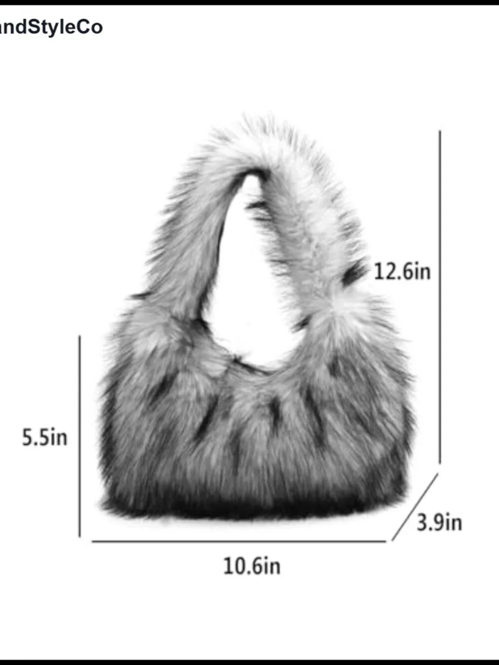 Faux Fur Hobo Shoulder Bag Fluffy Plush Tote Handbag Y2K Furry Purse for Women